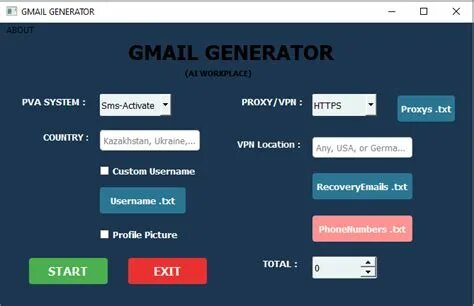 Генератор gmail