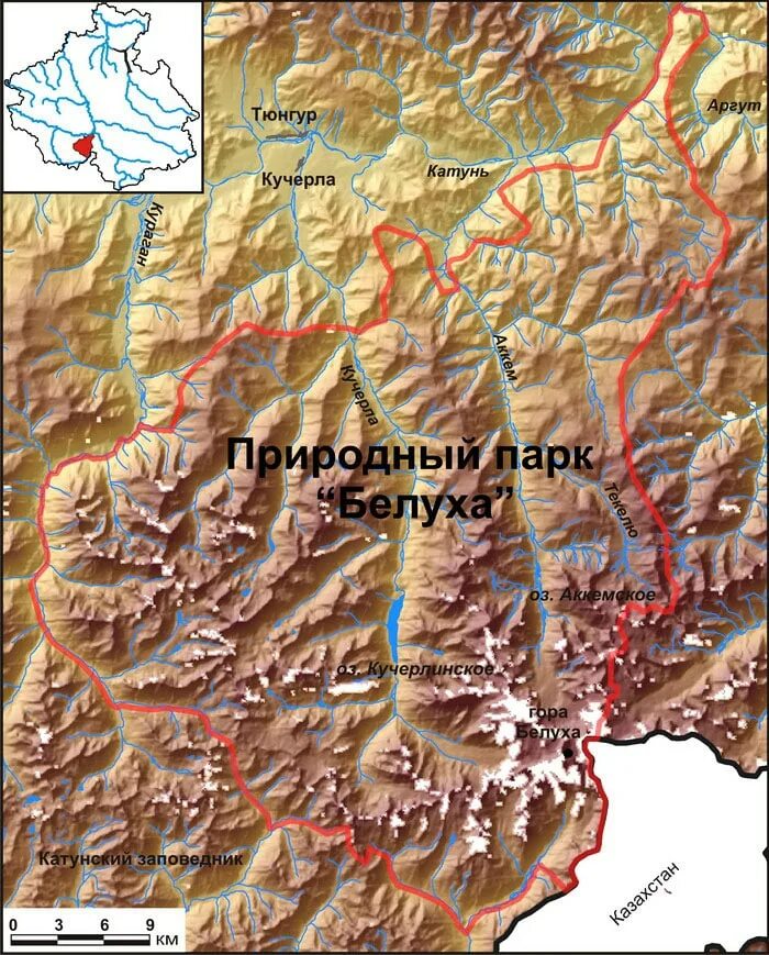 Абсолютная высота алтайских гор. Алтай гора Белуха на карте России. Алтайские горы на карте гора Белуха. Природный парк гора Белуха на карте. Вершина горы Белуха на карте.