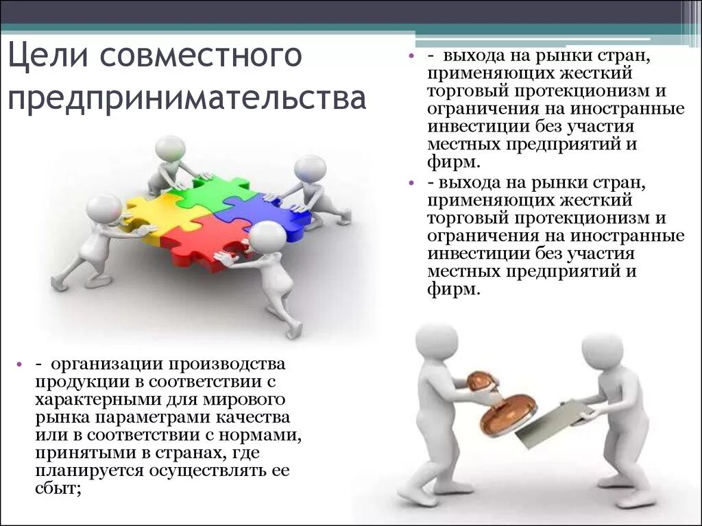 Совместное предпринимательство. Цели предпринимательской деятельности. Совместная предпринимательская деятельность. Совместные предприятия презентация.