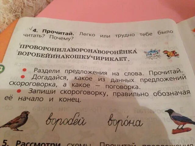 Предложение из слов. Раздели предложение на слова. Придумай предложение со словами. Воробей составить предложение. Основная мысль текста каждый знает воробья ворону