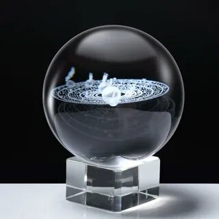 3d solar system crystal ball