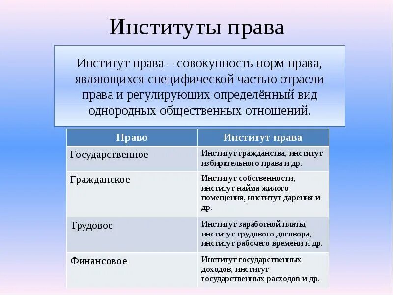 Правовые нормы экономика. Норма институт отрасль.