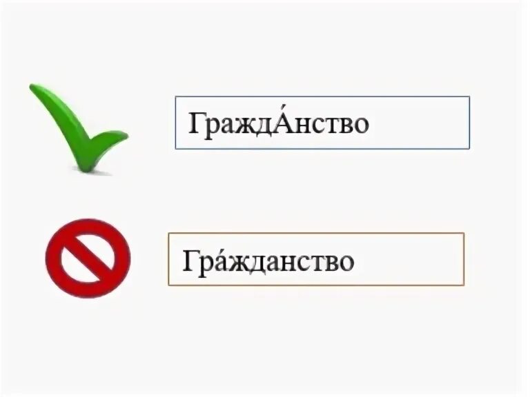 Знак ударения в слове гражданство