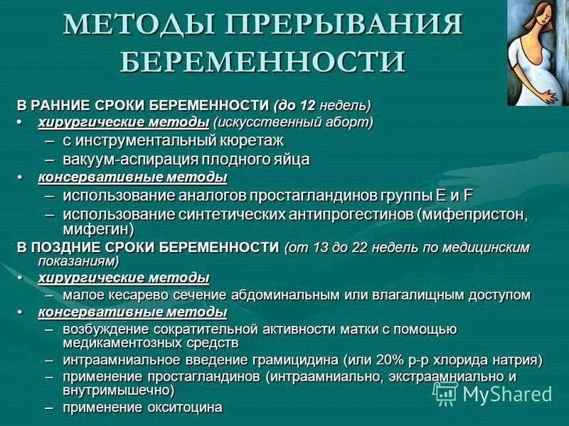 Прерывания второй беременности. Методы прекращения беременности на ранних сроках. Методы искусственного прерывания беременности. Методика проведения аборта. Методы прерывания беременности в ранние сроки.