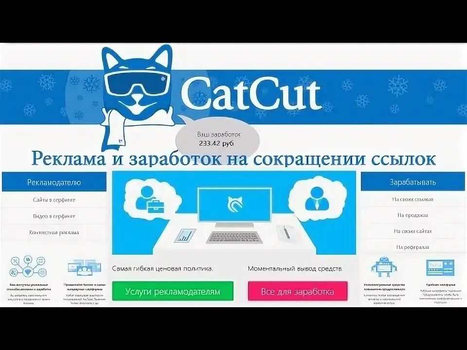 Catcut заработок на ссылках. Фото catcut. Заработок на сокращении ссылок. Монтаж catcut.