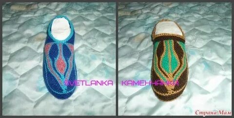 Вязание тапочек укороченными рядами
