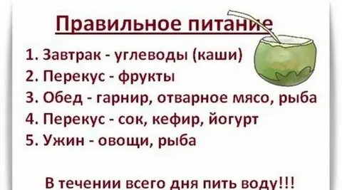 Питание утром днем и вечером
