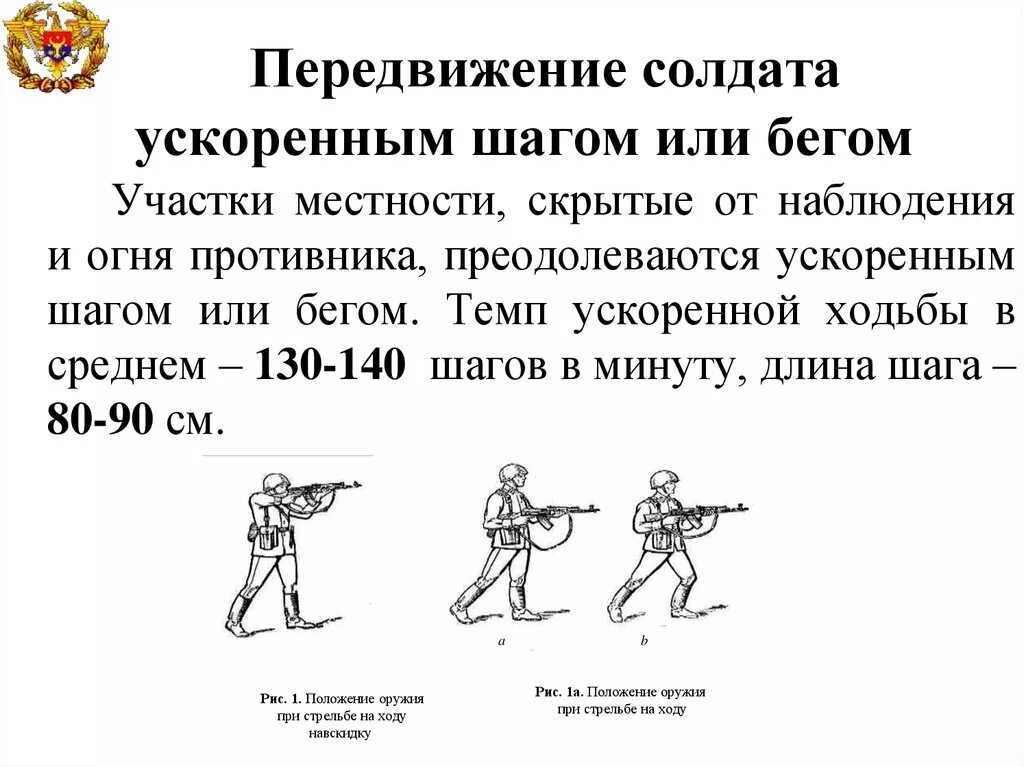 Способы передвижения в бою. Ускоренным шагом или бегом в бою. Способы передвижения на поле боя.