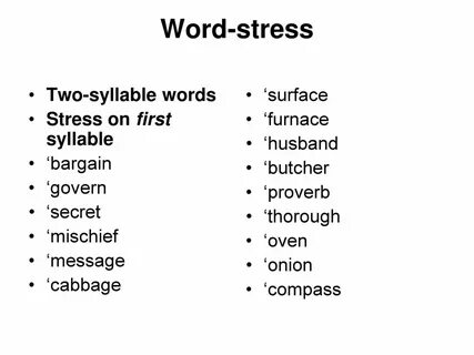 Word stress writing