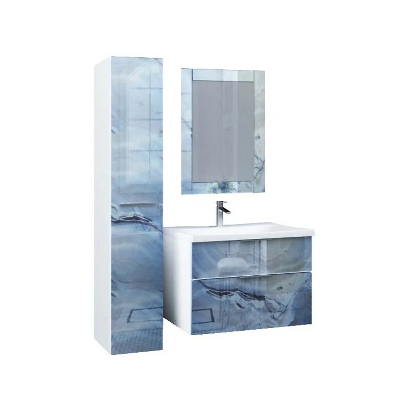 Марка мебели для ванной. Тумба с раковиной marka one idalgo 75п 2в.я. blue marble у72785. пенал idalgo 30п 2д. blue marble l. пенал для ванной marka one seattle 30п blue marble левый. шкаф-пенал marka one idalgo 30.