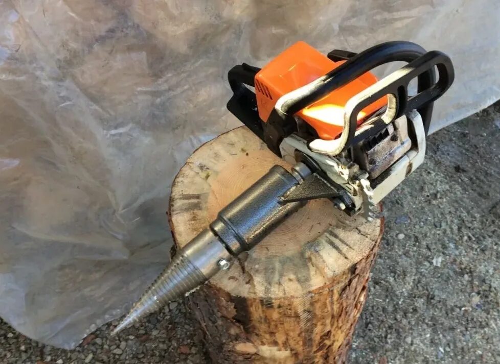 Приставка дровокол (stihl180-250). Дровокол на штиль 180. Насадка дровокол на бензопилу штиль 180. Насадка дровокол на бензопилу Stihl. Насадки на штиль 180