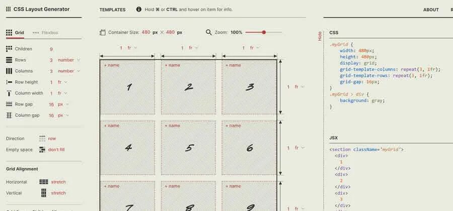 Layout tool. Css layout.