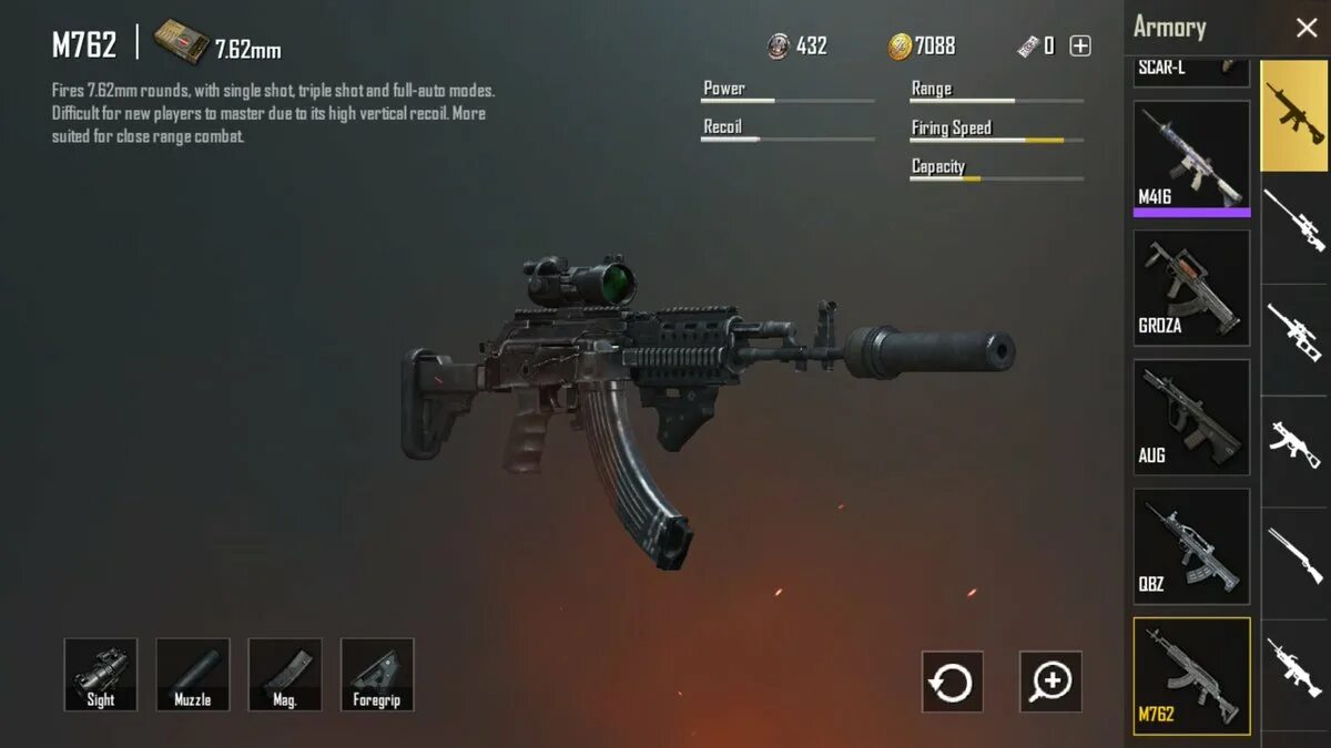 Pubg mobile урон. M762 pubg. pubg mobile new m762. м762 пабг мобайл. пабг мобайл оружие m762.