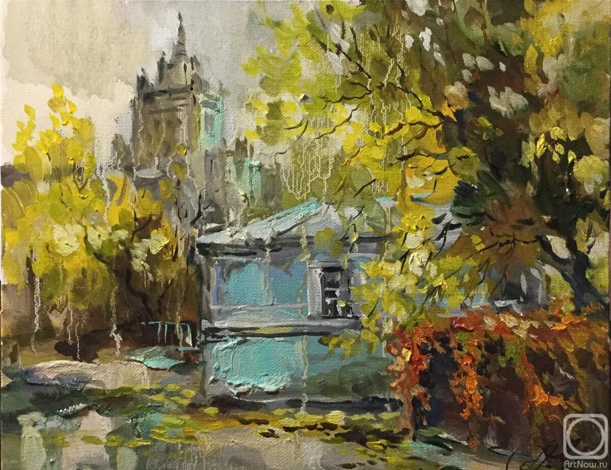Арбатский двор. Живопись арбатские дворики. городские дворы живопись.