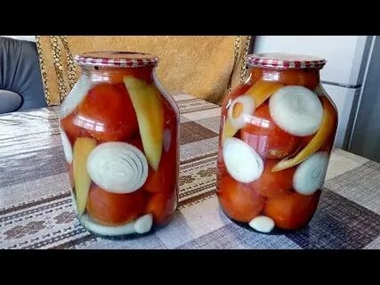 Острые помидоры с луком на зиму