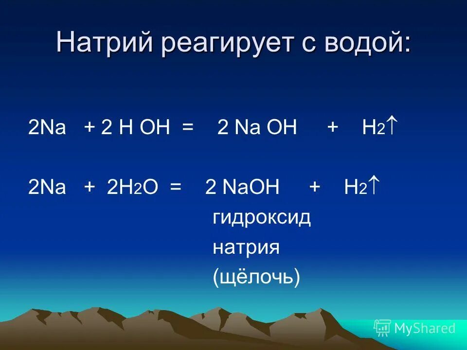 Гидроксид натрия взаимодействует с h2o