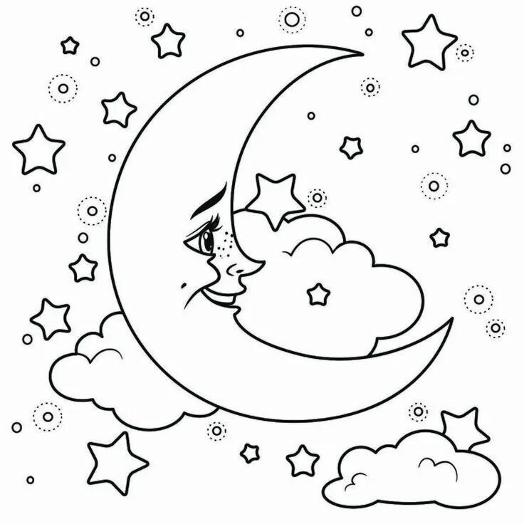Moon Coloring Page Coloring pages, Moon coloring pages, Disney coloring pages