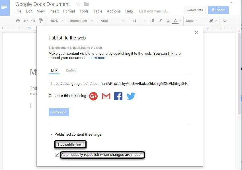 Docs export. Docs export