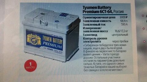 Дата выпуска тюменского аккумулятора