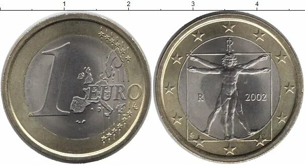 Монета 1 евро 2002 года. 1 евро италия 2002. монета 1 евро италия. монета 1 евро 2002. монета 1 евро да винчи.