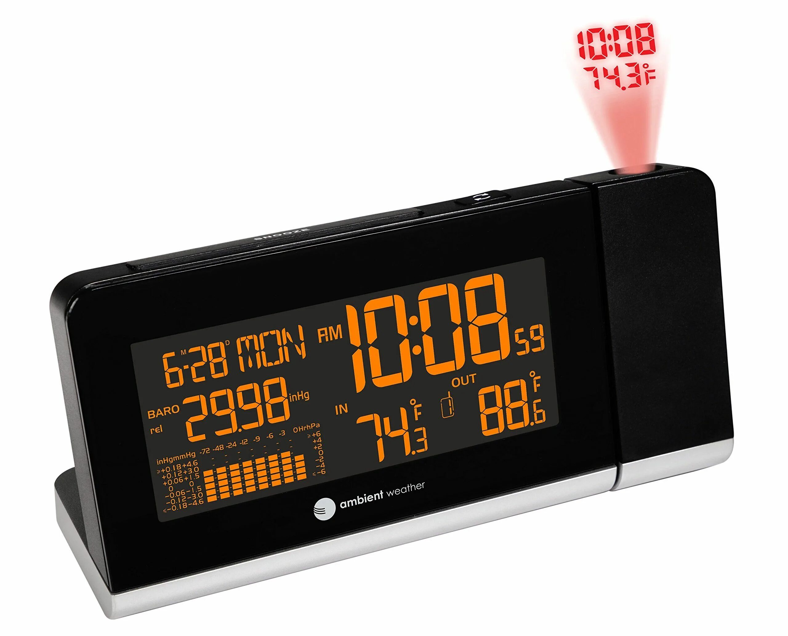 RST RF 433 MHG Projection Clock. Часы-метеостанция на led панели 256x128. Smart weather Clock. Temperature display. Погодные часы
