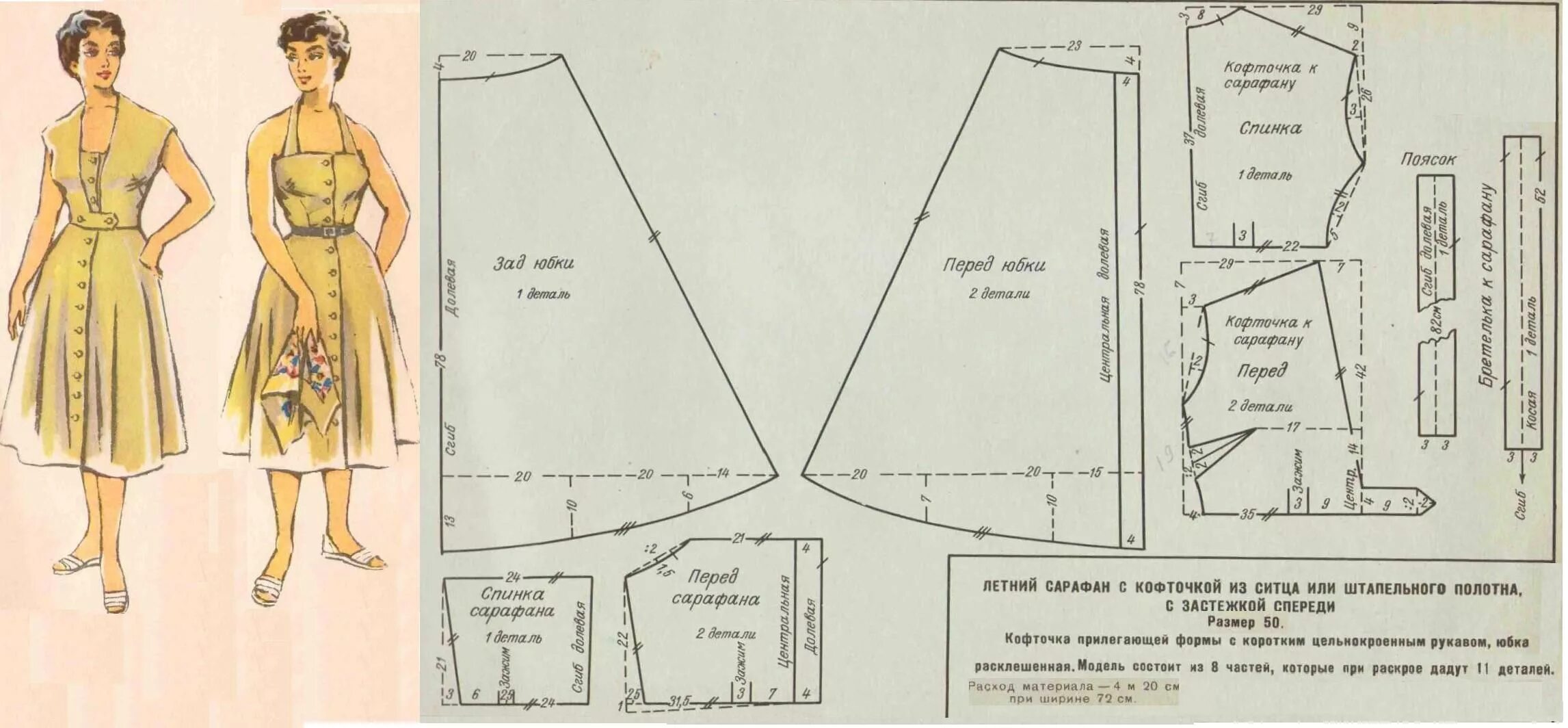 Выкройки 50 р. Выкройка платья 48 размера. Выкройка платья. Кройка платья. Выкройки женской одежды.