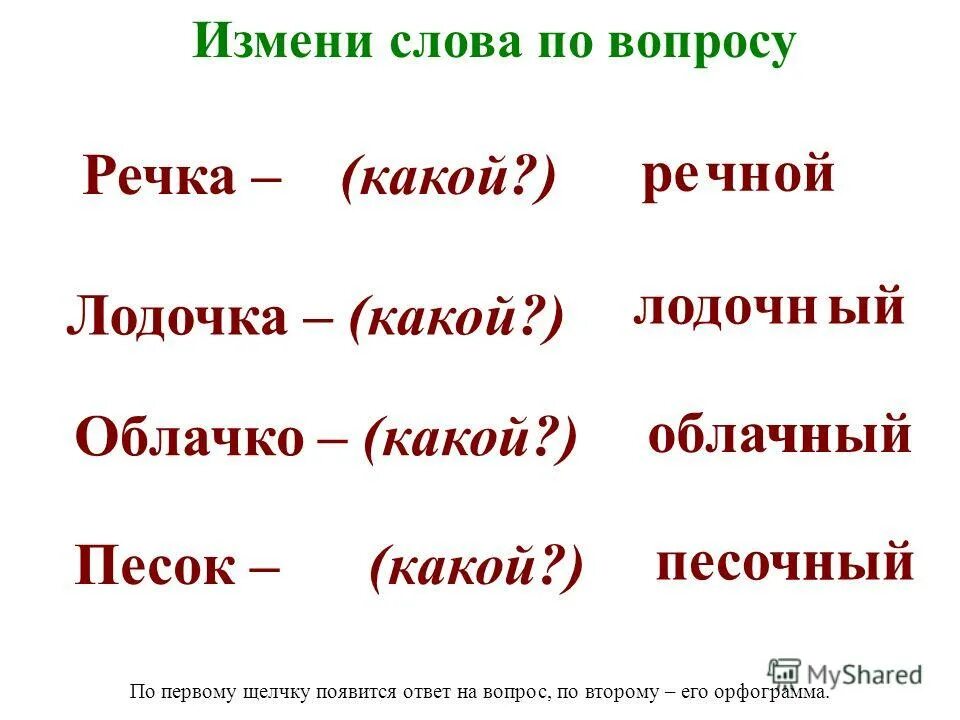 Измени слово. Изменение слов. Слова с ЧН. Измени слова по вопросам.