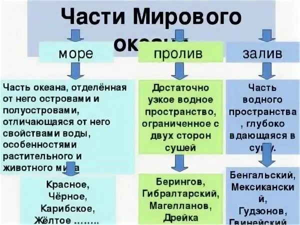 Части океана 5 класс. Части мирового океана. Части мирового океана таблица. Определения частей мирового океана. Составные части океана.