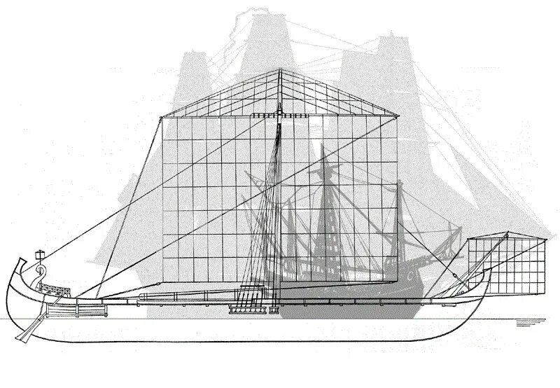 Сиракузия корабль. Многопалубный корабль Сиракузия. Самый большой корабль античности. Архимед и корабль Сиракузия. Хотя идея построить судно огэ