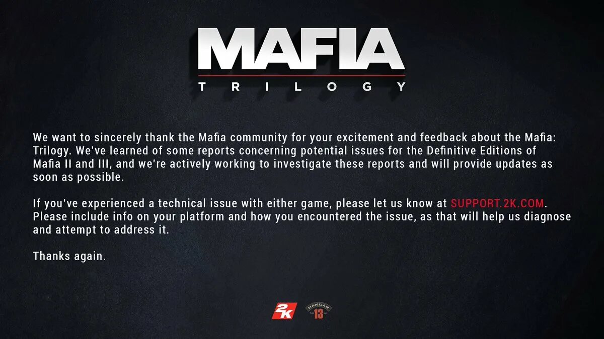 Issue encountered. Мафия трилогия ps4. Mafia 3 текст. Мафия Твиттер. Создатель игры мафия.