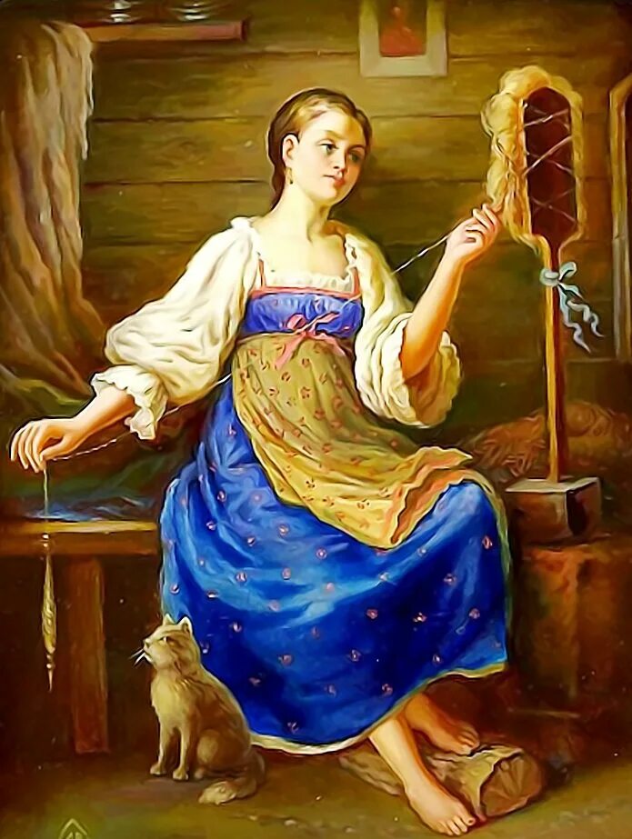 Прях это. Журавлев пряха картина. картина журавлева пряха. фирс журавлев пряха. ф.с. журавлёв. пряха..