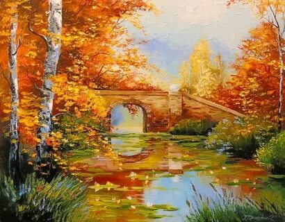 Осень маслом на холсте