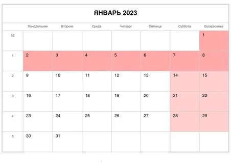 График января 2023