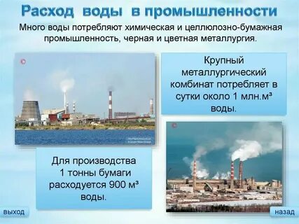Вода в промышленности 3 класс