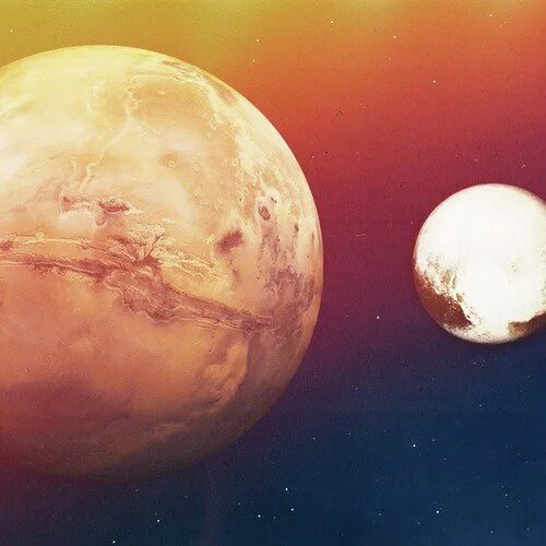 Планеты Плутон и Марс.