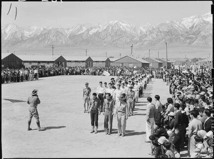 Interned Japanese Americans at Manzanar Internment Camp Maailmanhistoria, T...