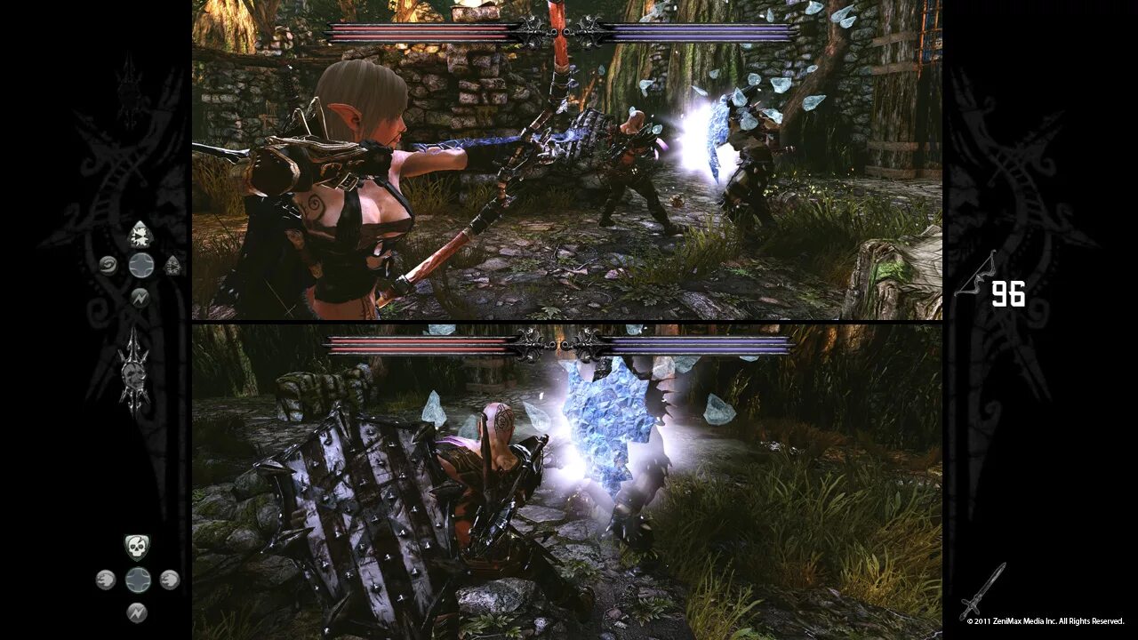 Ps3 игры на двоих на одном экране. Hunted: кузня демонов. hunted ps3. hunted кузня демонов игра. hunted: the demons forge сплит скрин.