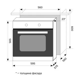 Ширина духовых шкафов электрических