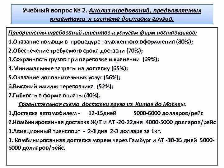 Требования предъявляемые к инструкции. Требования к системе доставка. Анализ требований, предъявляемых к системе. Требования к клиенту. Срок доставки грузов анализ.