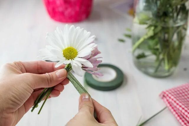 Using flowers. Using flowers