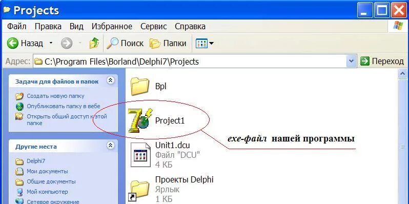 Delphi копирование. Файл правка вид избранное сервис справка. файлы приложения delphi. делфи программное обеспечение в файле ехе. программа для открытия exe.