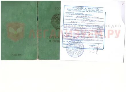 Апостиль на свидетельство о рождении где