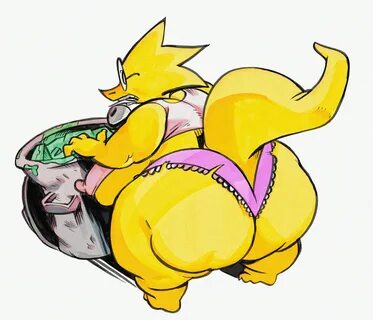 nondelismell, alphys, undertale, hi res, simple background, anthro, ass, bi...