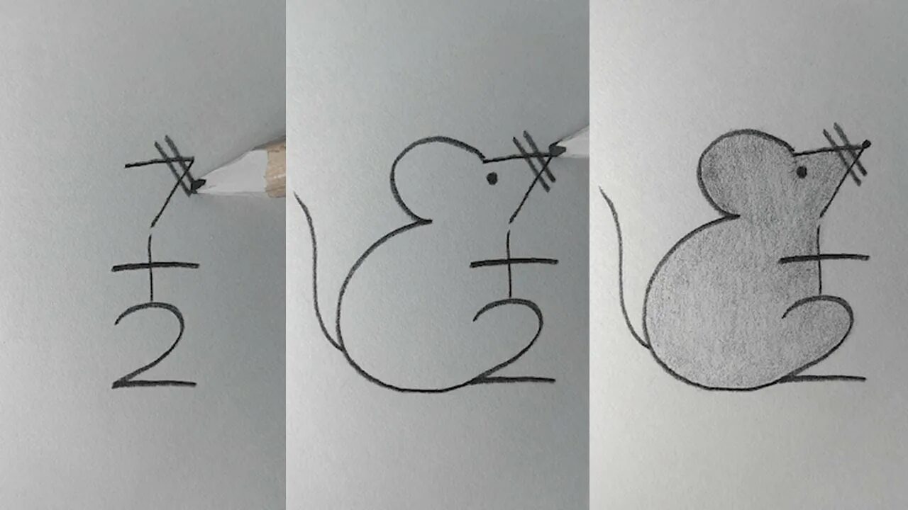 Как из 2 нарисовать 7. Мышка из цифр. как нарисовать мышь из цифр. нарисовать мышку из цифр. мышка легкая из цифр.