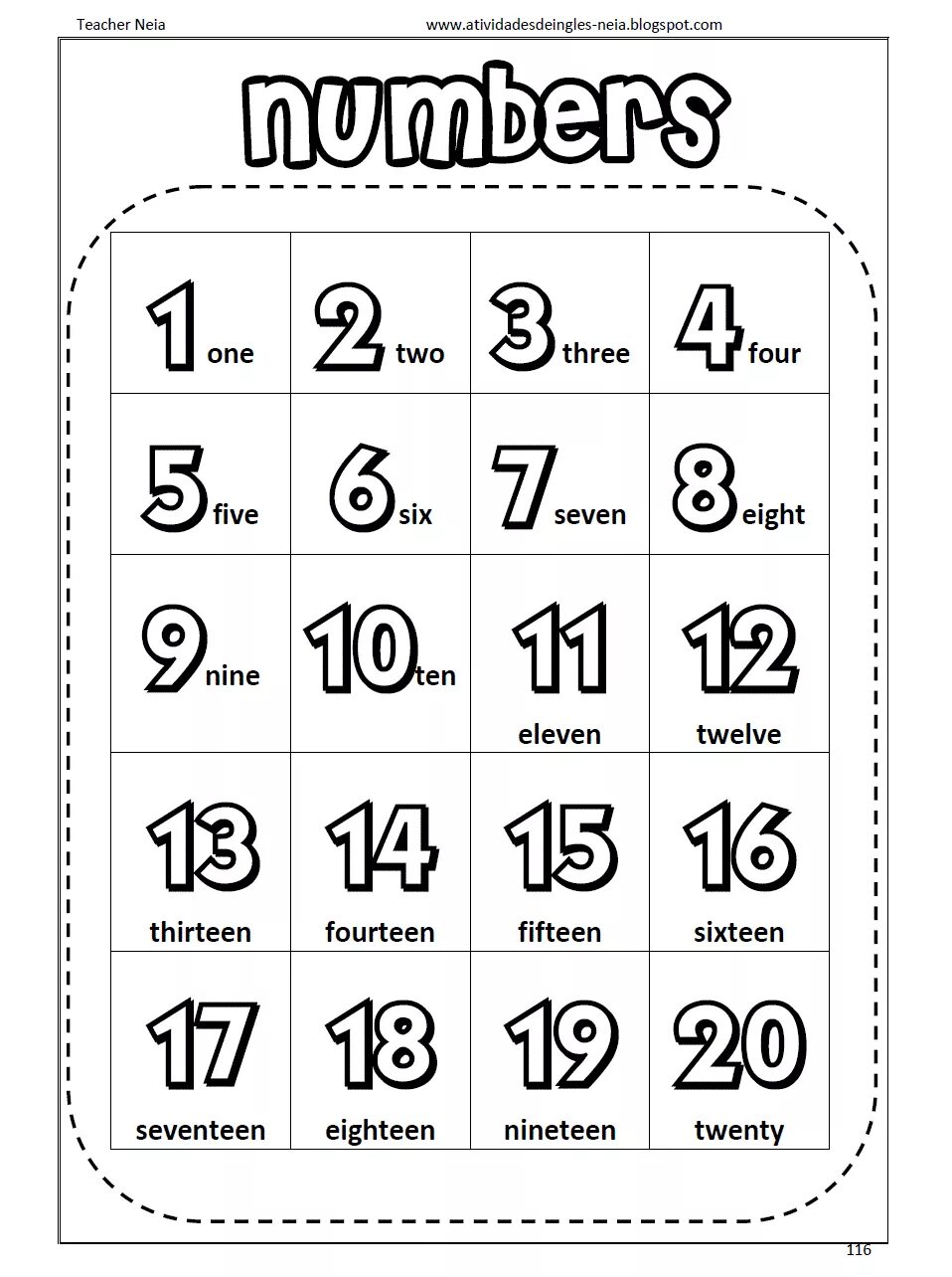 Numbers 1 15