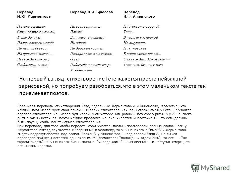 Слова из слова лермонтов ответы. Стихи Гете в переводе Лермонтова. Переведённые стихи. Стихи Лермонтова на немецком языке. Перевод стихов.