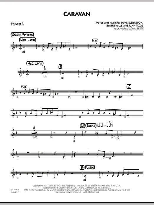 Караван ноты. Duke Ellington Caravan Ноты. Caravan Duke Ellington Notes. Caravan Trumpet Sheet. Caravan Jazz Ноты.