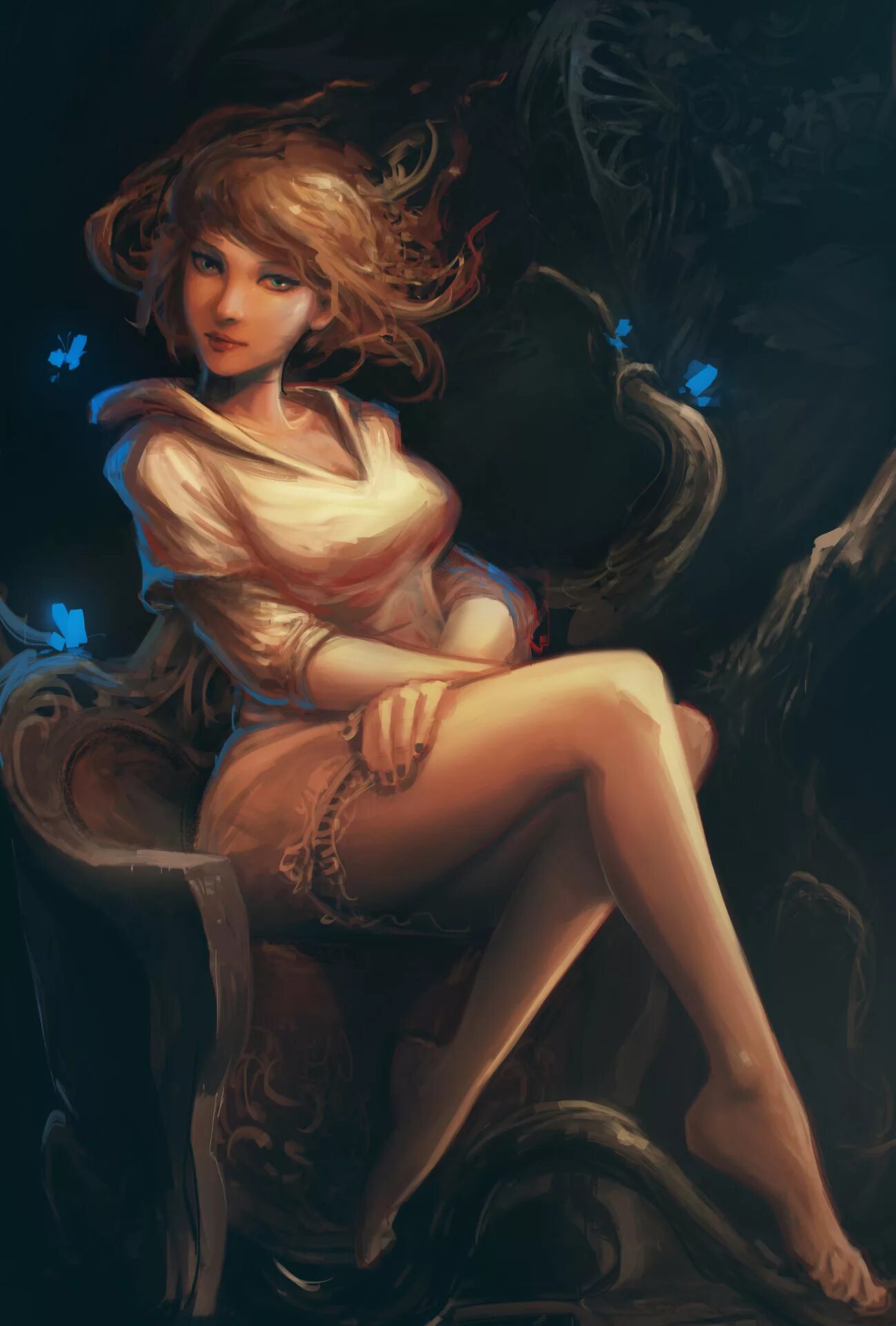 фэнтези арты. варкрафт эльфийки в бикини. Fantasy nsfw. Zumidraws рэй. девушка маг.