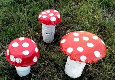 Грибочки для сада своими руками