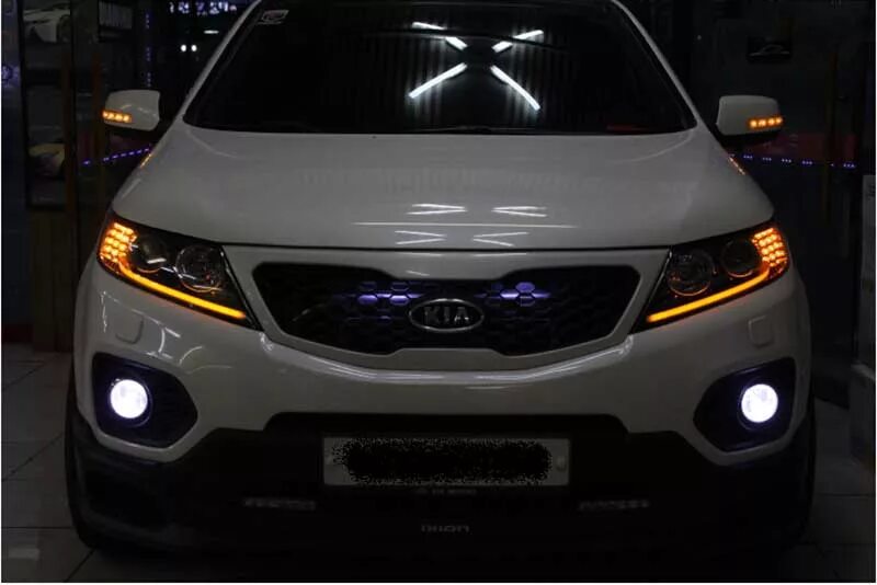 Куплю фары соренто. Kia XM Sorento 2012 оптика. Led ПТФ Kia Sorento XM 2011. Led фары Kia Sorento XM. Светодиодные ПТФ Киа Соренто хм.